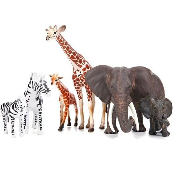 Safari Zoo Animals Figures Toys, 14 Piece Realistic Jungle Animal Figurines - Picture 2 of 7
